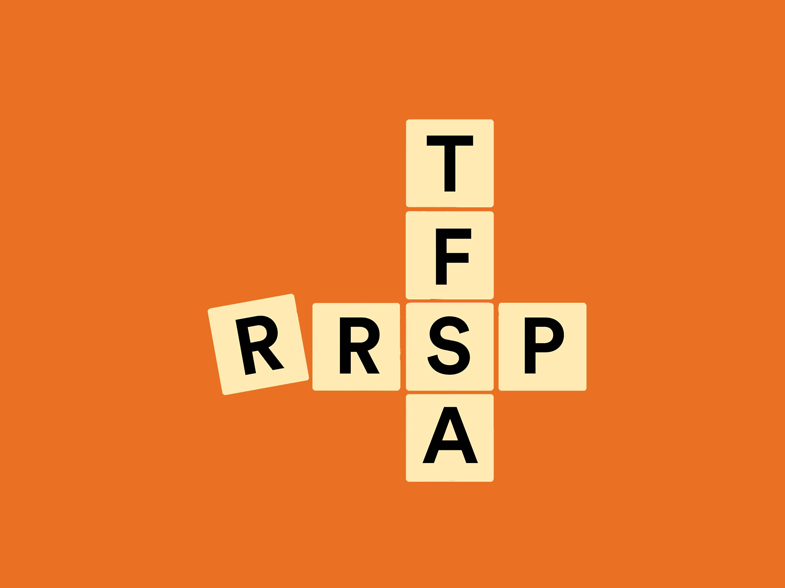 Illustration of game tiles spelling the words TFSA and RRSP.